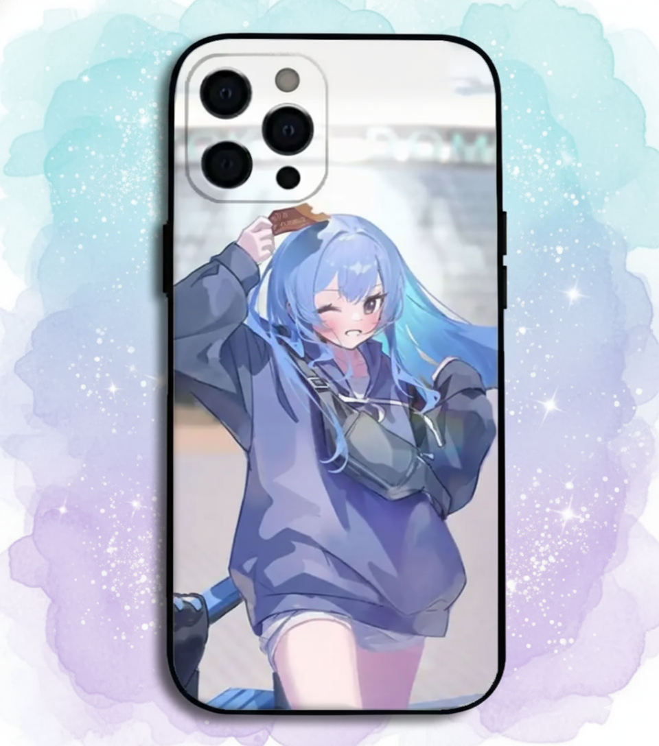 Blue-Haired Anime Girl Samsung Case