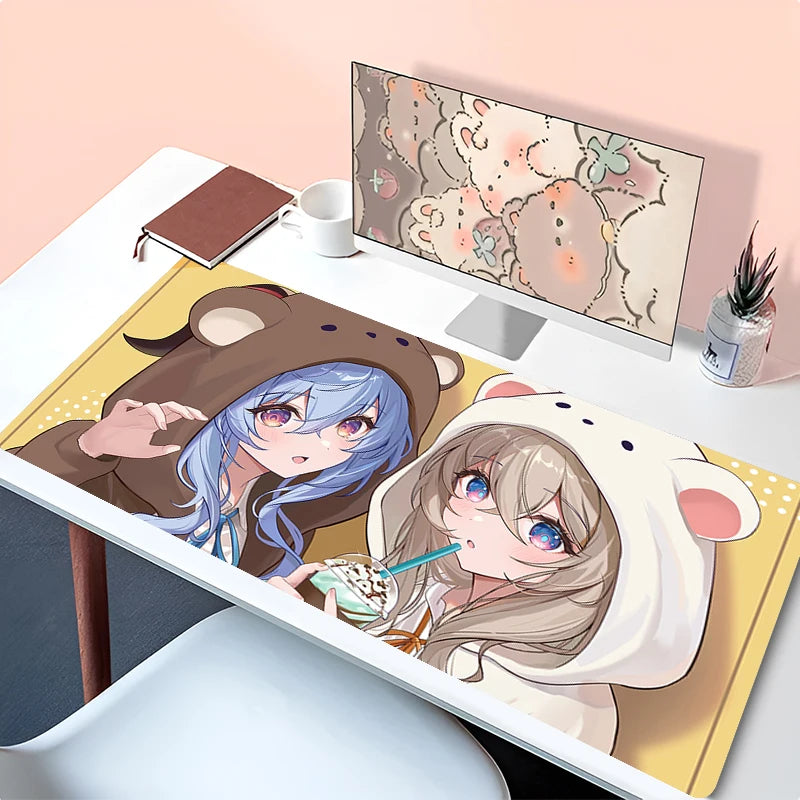 Pink Anime Girl Mouse Pad
