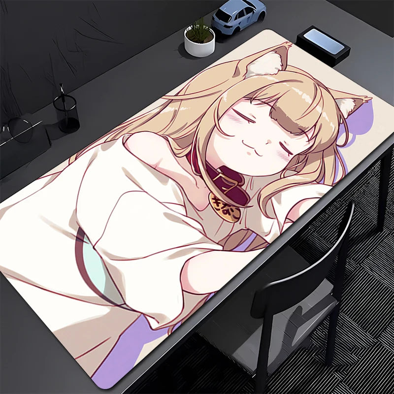 Kawaii Anime Cat Girl Desk Mouse Pad