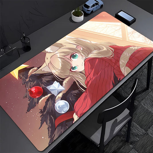 Kawaii Anime Cat Girl Desk Mouse Pad